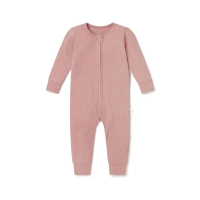 Two-Way Zip Ribbed Sleepsuit with Cotton — image 9