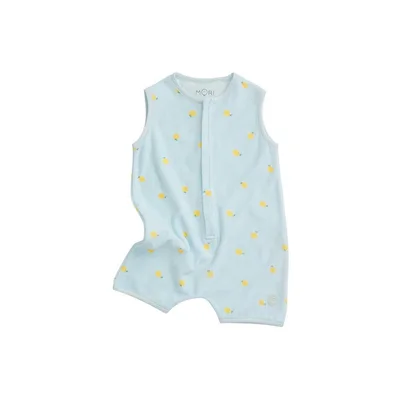 MORI Towelling Romper - Lemon & Blue