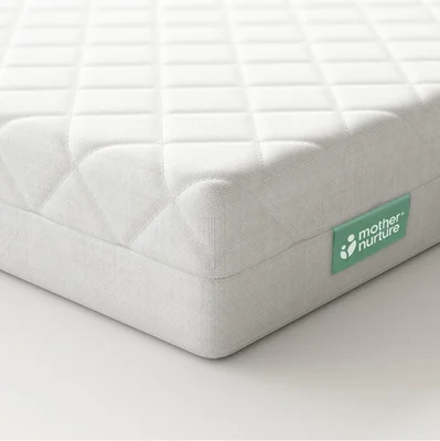 Mother Nurture Classic Eco Fibre Cot Bed Mattress - Reversible, Water Resistant, Baby Cot Mattress, Firm & Supportive, Hypoallergenic Easy Clean Quilted Cover, BSI Tested - Size 120 x 60 x 5cm
