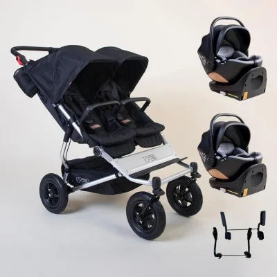 Mountain Buggy Duet TWIN Travel System - Caviar - Caviar