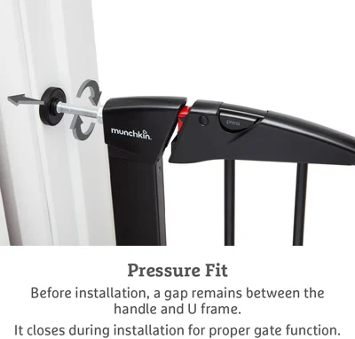 Munchkin Stair Gate Maxi Secure Toddler & Baby Gate 76-82cm extends up to 117cm with separately sold extensions | Pressure Fit Baby Safety & Dog Gate for Doorways | No-Screw Install Child Gate, White β image 7