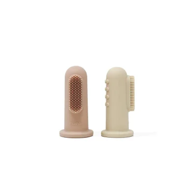 Mushie Finger Toothbrush - Blush/Shifting Sand - Blush/Shifting Sand