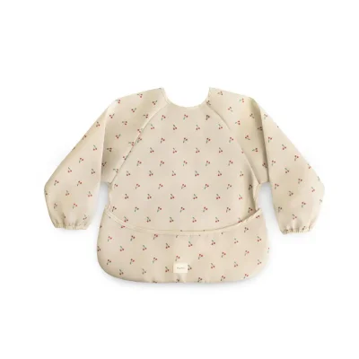 Mushie Long Sleeve Bib - Cherries - 0m+ / Cherries