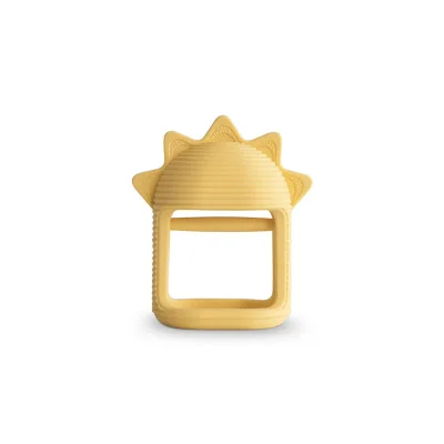 Mushie No-Drop Sensory Sun Teether - 3+ months