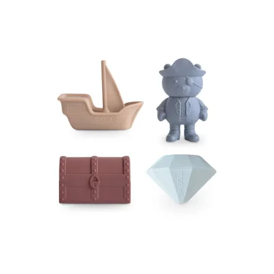 Mushie Pirate Mold Free Bath Play Set - Pirate Theme In Multicolour - Pirate Theme In Multicolour / Pirate Theme In Multicolour