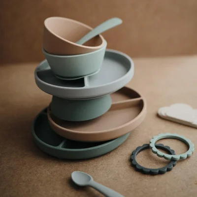 Mushie Silicone Suction Plate - Stone — image 4