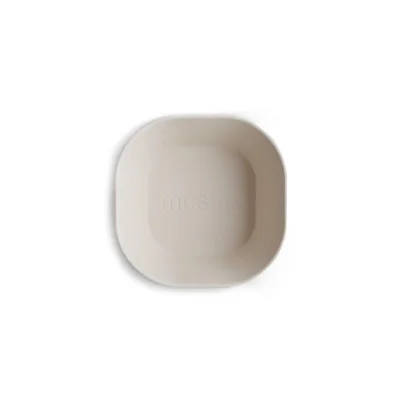 Mushie Square Dinnerware Bowls - Ivory - 2 Pack