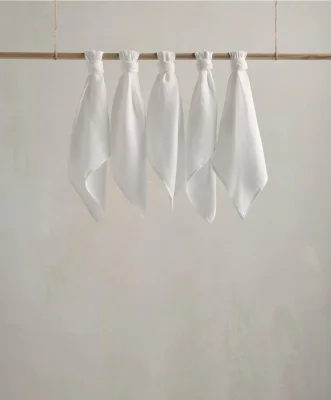 Muslin Squares White - 5 Pack - White