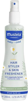 Mustela - Hair Styler and Skin Freshener – Vegan Spray for Babies and Children with Organic Chamomile – Detangles, Styles, and Refreshes Hair and Skin – Gentle and Non-Sticky – 200ml