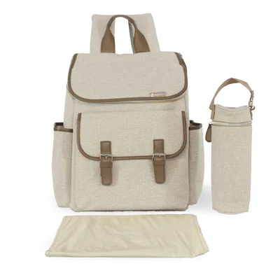My Babiie Backpack Changing Bag – Oatmeal Herringbone – Babyland - Oatmeal Herringbone
