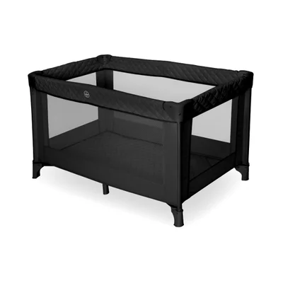 My Babiie Black Quilted Travel Cot - Black