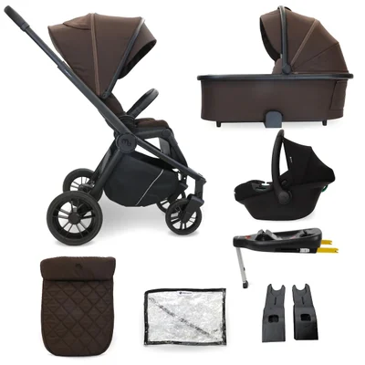 My Babiie MB450i 3-in-1 Travel System- Chocolate - With ISOFIX Base - Brown / Without ISOFIX Base
