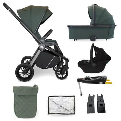 My Babiie MB450i 3-in-1 Travel System- Forest Green - With ISOFIX Base