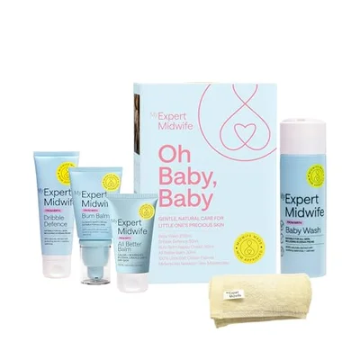 My Expert Midwife Baby's First Skincare Gift Set, Naturally Derived & Fragrance Free, Dematologist-tested, Expertly Formulated to Soothe, Hydrate and Protect Newborn Skin