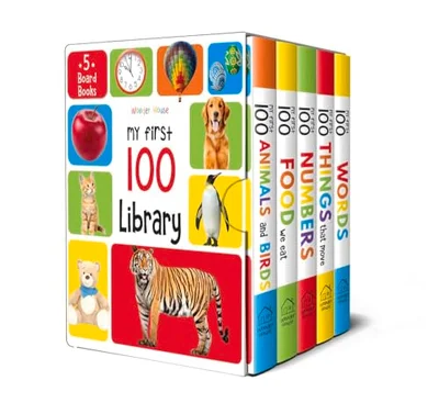 My First 100 Library: Boxset of 5 Early Learning Board Books for Kids/Children (Homeschool | Preschool | Baby/Toddler)