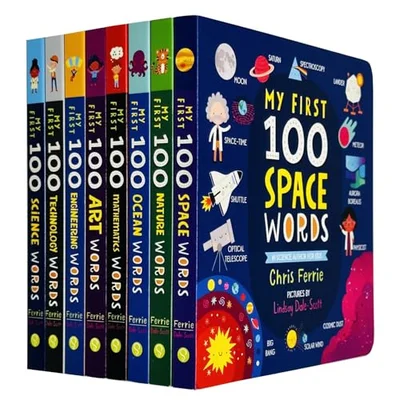 My First STEAM + Words Library 8 Book Collection Boxed Set By Chris Ferrie (100 Science Words, Technology Words, Engineering Words,Art Words,Mathematics Words,Ocean Words,Nature Words, Space Words) - Default