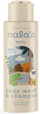 Nala's Baby Original Body Wash & Shampoo | Award-winning | 99% Natural | Dermatologically-tested and Paediatrician-approved | Tear-Free | Nourishing Oat and Shea Butter | Vegan | 400ml | Nalas Baby - Default
