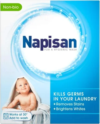 Napisan Non Bio Stain Remover Powder, 800g, Pack of 1, Kills 99.9% Bacteria in Your Laundry for a More Hygienic Wash, Disinfectant & Stain Remover Even at 30°C, 26 Washes
