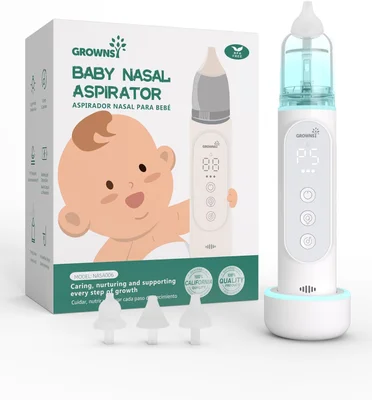 Nasal Aspirator for Baby, Upgraded 5 Suction Levels Baby Nose Sucker, IPX7 Waterproof Electric Nose Suction for Baby, Booger Sucker for Toddlers with Automatic Cleaning &Music &Light Functions