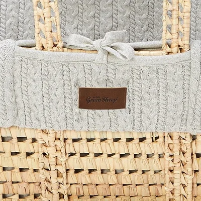 Natural Knitted Moses Basket Replacement Liner - Dove