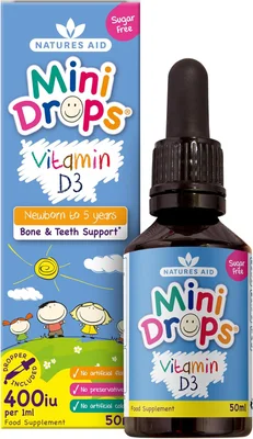 Natures Aid Vitamin D3 Liquid Drops - Multivitamin Liquid Drops 50ml