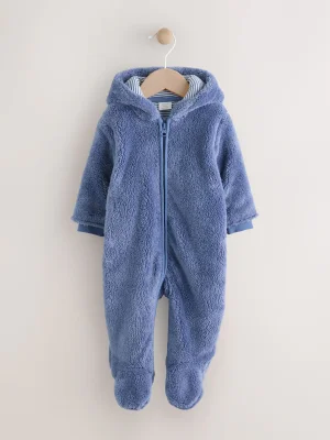 Navy Fleece Baby Pramsuit (0mths-2yrs) - Size First Size