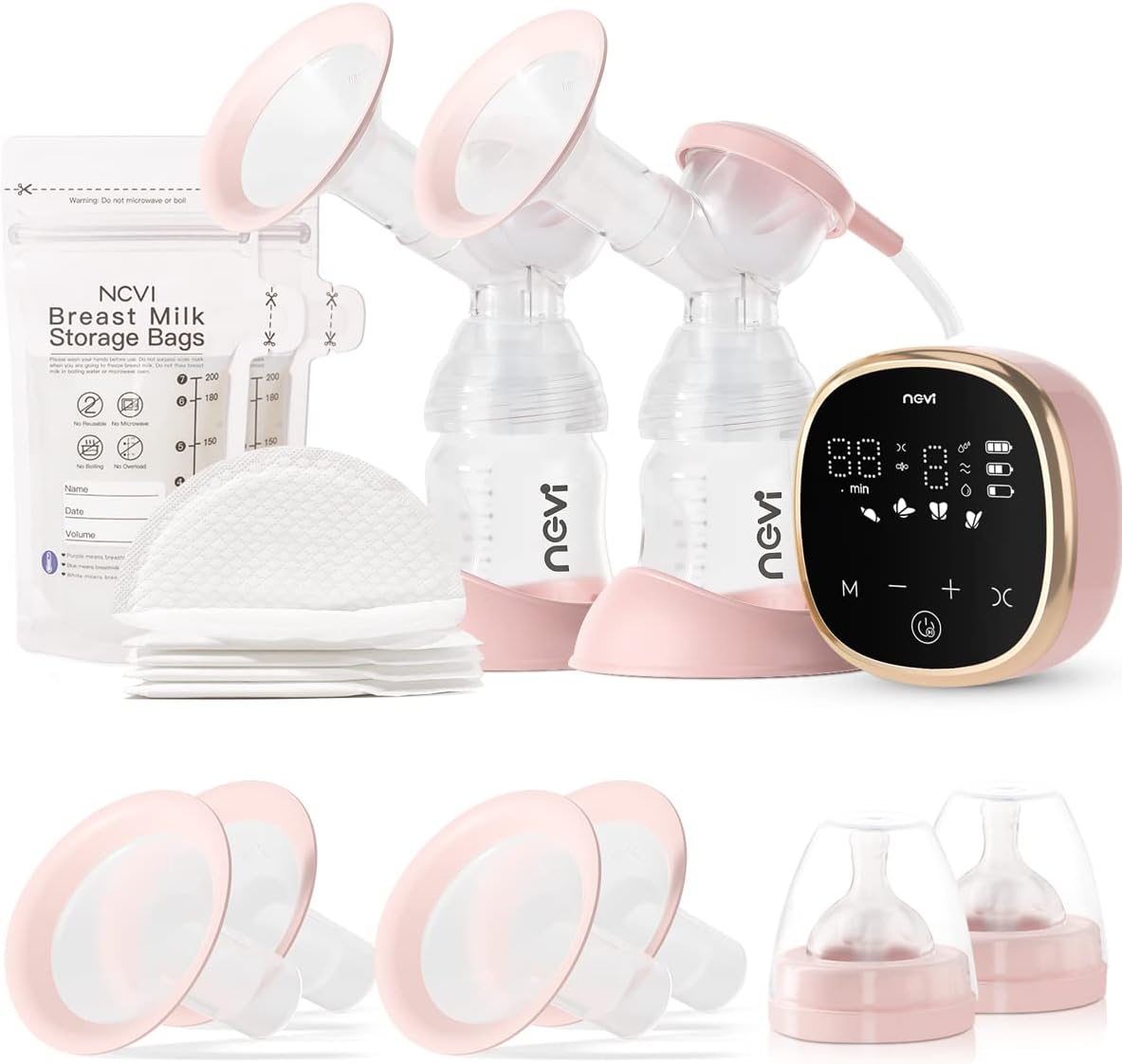 NCVI Electric Breast Pump 8782, Portable Hospital-Grade Double Pump with 4 Modes & 9 Levels, Anti-Backflow, Rechargeable Quiet Breastfeeding Pump for Efficient Comfortable Use at Home, Work or Travel — image 2