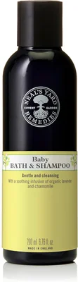 Neal's Yard Remedies Baby Bath & Shampoo, Body Wash Suitable For Newborns, With Lavender & Chamomile, Vegan & Cruelty-Free, 200ml - Default