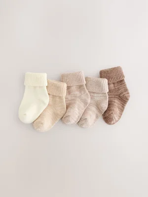 Neutral Baby Roll Top Socks - Size First Size - Neutral / 0-1m / Standard