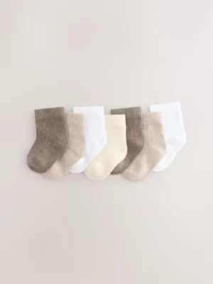 Neutral Baby Socks 7 Pack (0mths-2yrs) - Standard / Neutral