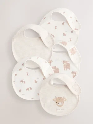 Neutral Hamish Baby Bibs 5 Pack - Standard / Neutral Hamish