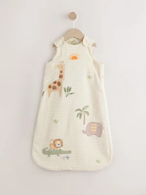 Neutral Jungle 1 Tog Sleeveless Baby Sleep Bag - Neutral Jungle