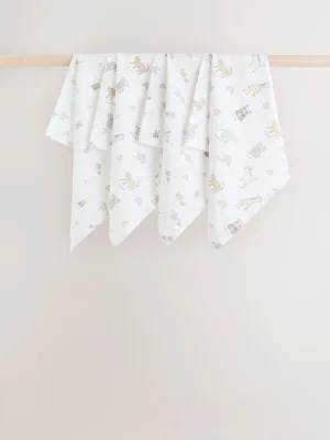 Neutral/Pink Mini Jungle Baby Muslin Cloths 4 Pack