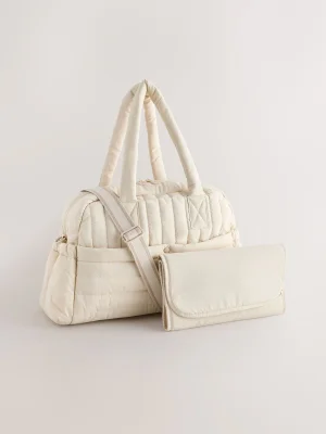 Neutral Quilted Baby Changing Bag