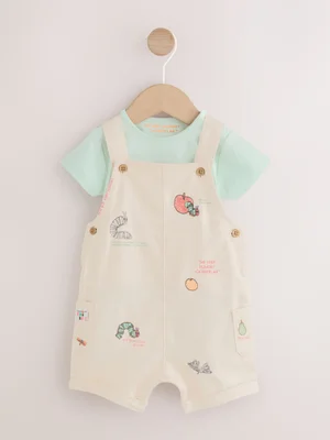Neutral The Very Hungry Caterpillar Dungaree and Bodysuit Baby Set (0mths-2yrs) - Size Up To 1Mth