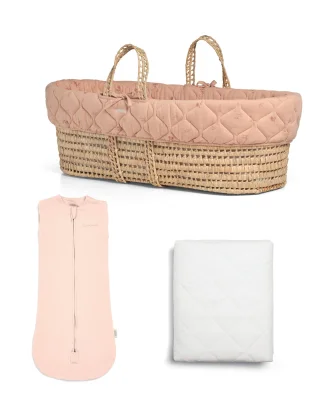 Newborn Swaddle & Moses Basket Bundle