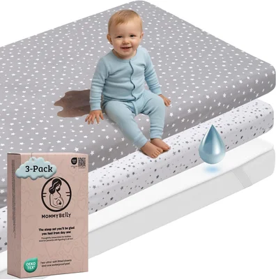 Next to Me Crib Sheets Set - Stars / 55x90 cm / 22x35 in