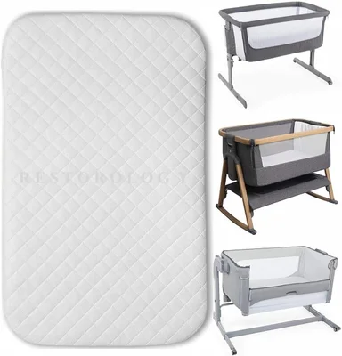 Next2Me Bedside Crib Mattress for Chicco & Tutti Bambini Next to Me Bedside Crib - Washable Hypo-Allergenic - Removable Quilted Cover - Extra Thick Size 83 x 51 (2 Inch) - Default