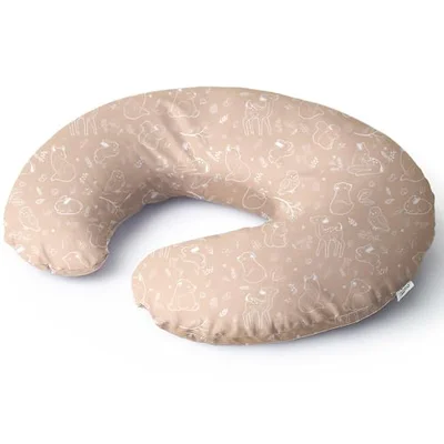 Niimo Nursing Pillow - Oeko-TEX® Standard 100, Ergonomic Baby Support Pillow, Machine-Washable Baby Feeding Pillow, Multifunctional Feeding Pillows for Breastfeeding & Bottle-feeding, 100% Cotton - Beige Forest / Nursing Pillow