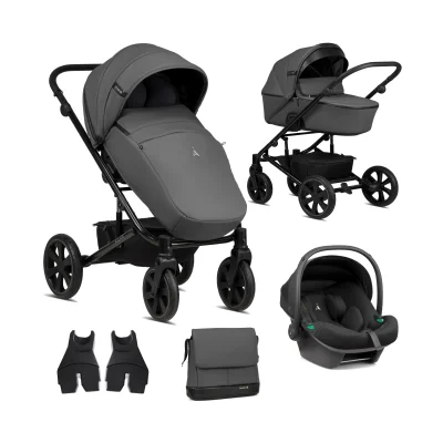 Noordi Aqua Thermo 3in1 Travel System with Terra i-Size Car Seat - Dark Grey - Grey