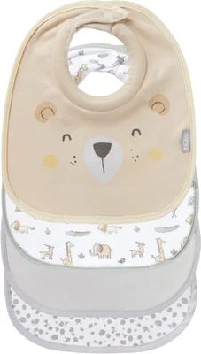 Nuby Snug and Dry Bibs Organic Cotton Machine Washable Padded Neckline 048526999460, One Size, (Pack of 4) - Default