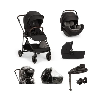 Nuna IXXA Next ARRA Flex & BASE Curv Travel System - Caviar