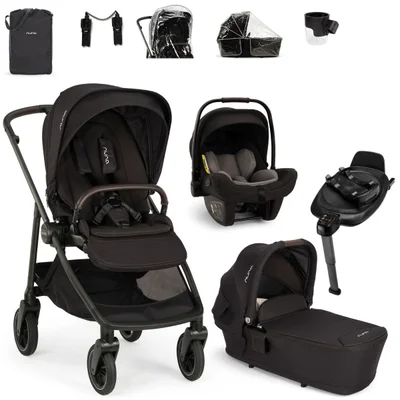 Nuna TRIV Next + PIPA Next Travel System- Caviar - Without Footmuff + Cup Holder