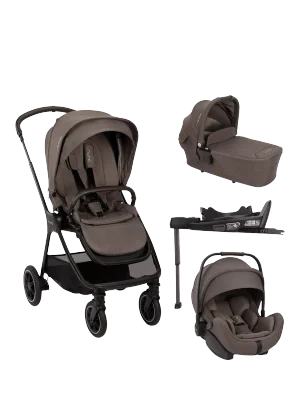 Nuna TRIV Next Pushchair, LYTL Carrycot, ARRA Flex Car Seat and BASE Curve Bundle, Chestnut - Chestnut