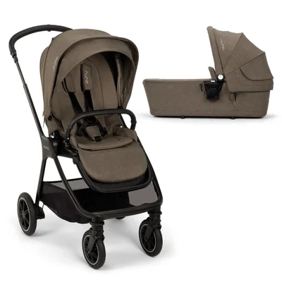 Nuna TRIV Next Stroller- Chestnut - With Nuna LYTL Carrycot - Pistachio