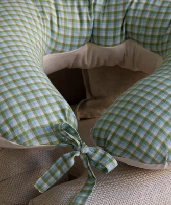 Nursing Pillow Cover - Greenhouse Gingham