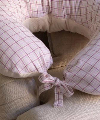 Nursing Pillow Cover - Pink Check