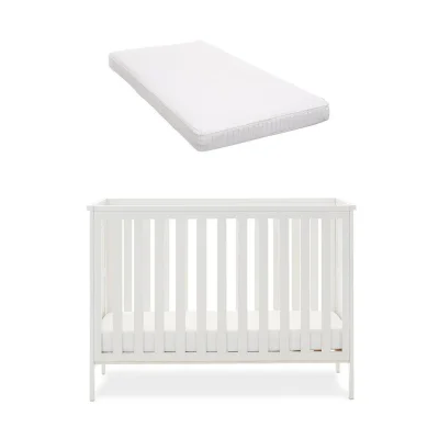 Obaby Evie Mini Cot Bed - Cashmere - White / No Mattress