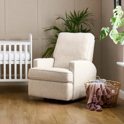 Obaby Madison Swivel Glider Recliner Chair Oatmeal
