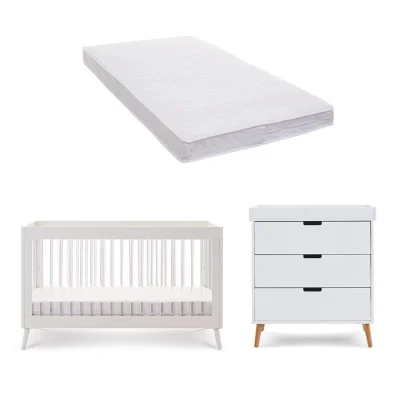 Obaby Maya Cot Bed - White/Acrylic